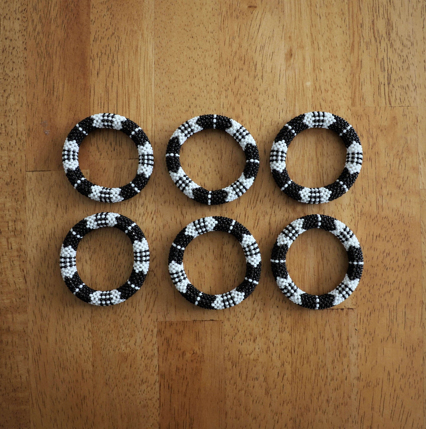 Beaded Single Napkin Rings Various Colors, Set of 4| Handmade in Tanzania - Loft&Timber