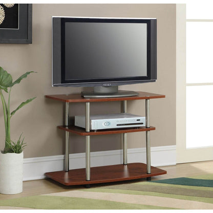 Modern Wood and Metal TV Stand in Cherry Brown Finish - Loft&Timber