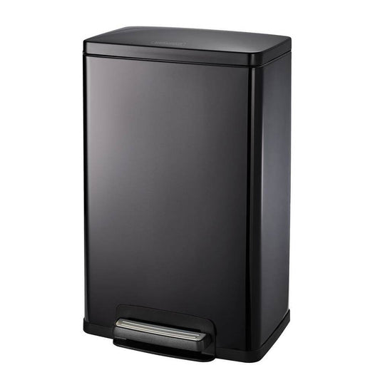 Stainless Steel 13-Gallon Kitchen Trash Can with Step Lid Charcoal Black Grey - Loft&Timber