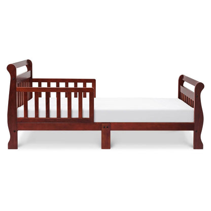 Cherry Modern Slatted Guard Rails Toddler Sleigh Bed - Loft&Timber