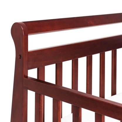 Cherry Modern Slatted Guard Rails Toddler Sleigh Bed - Loft&Timber
