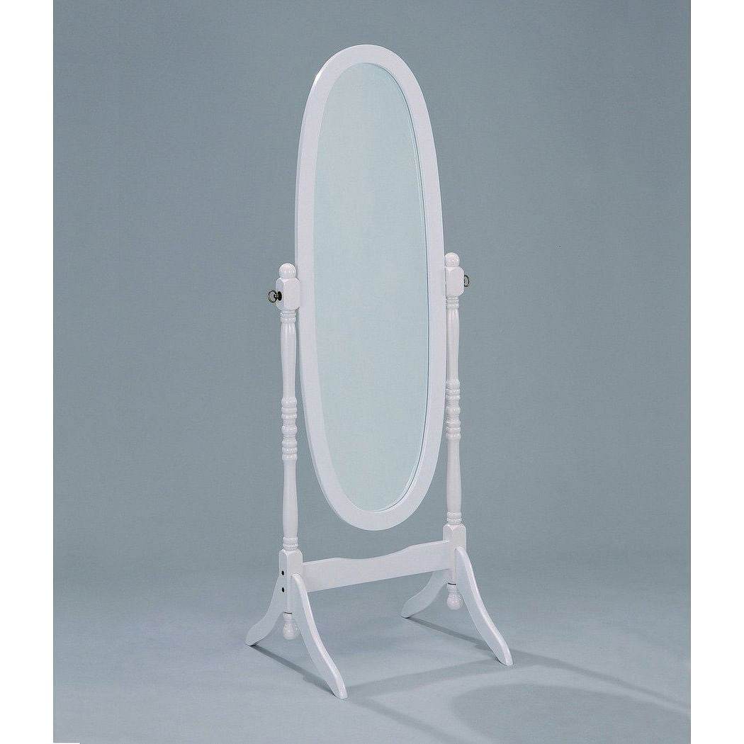 Oval Cheval Floor Mirror in White Finish - Loft&Timber