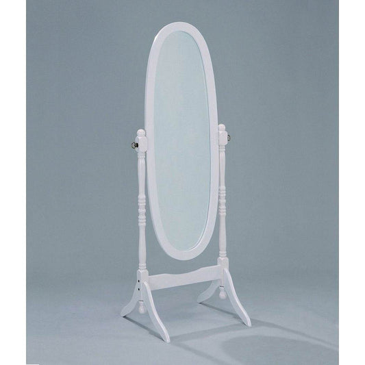 Oval Cheval Floor Mirror in White Finish - Loft&Timber
