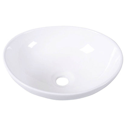 Contemporary Oval Basin Round Vessel Bathroom Sink in White - Loft&Timber