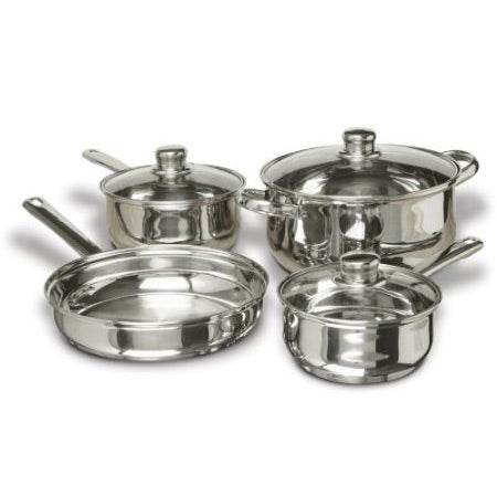 7-Piece Stainless Steel Cookware Set with Tempered Glass Lids - Loft&Timber