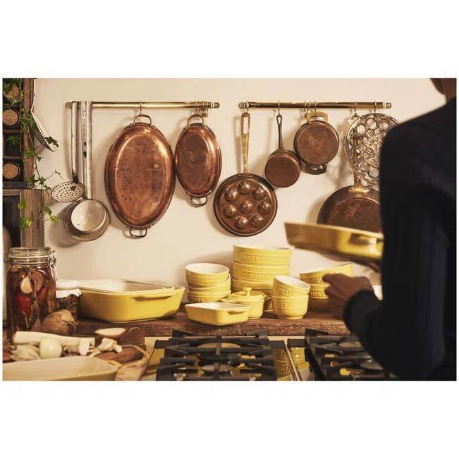2 Piece Ceramic Stoneware Bakeware Casserole Baking Dish Set in Yellow / Ivory - Loft&Timber