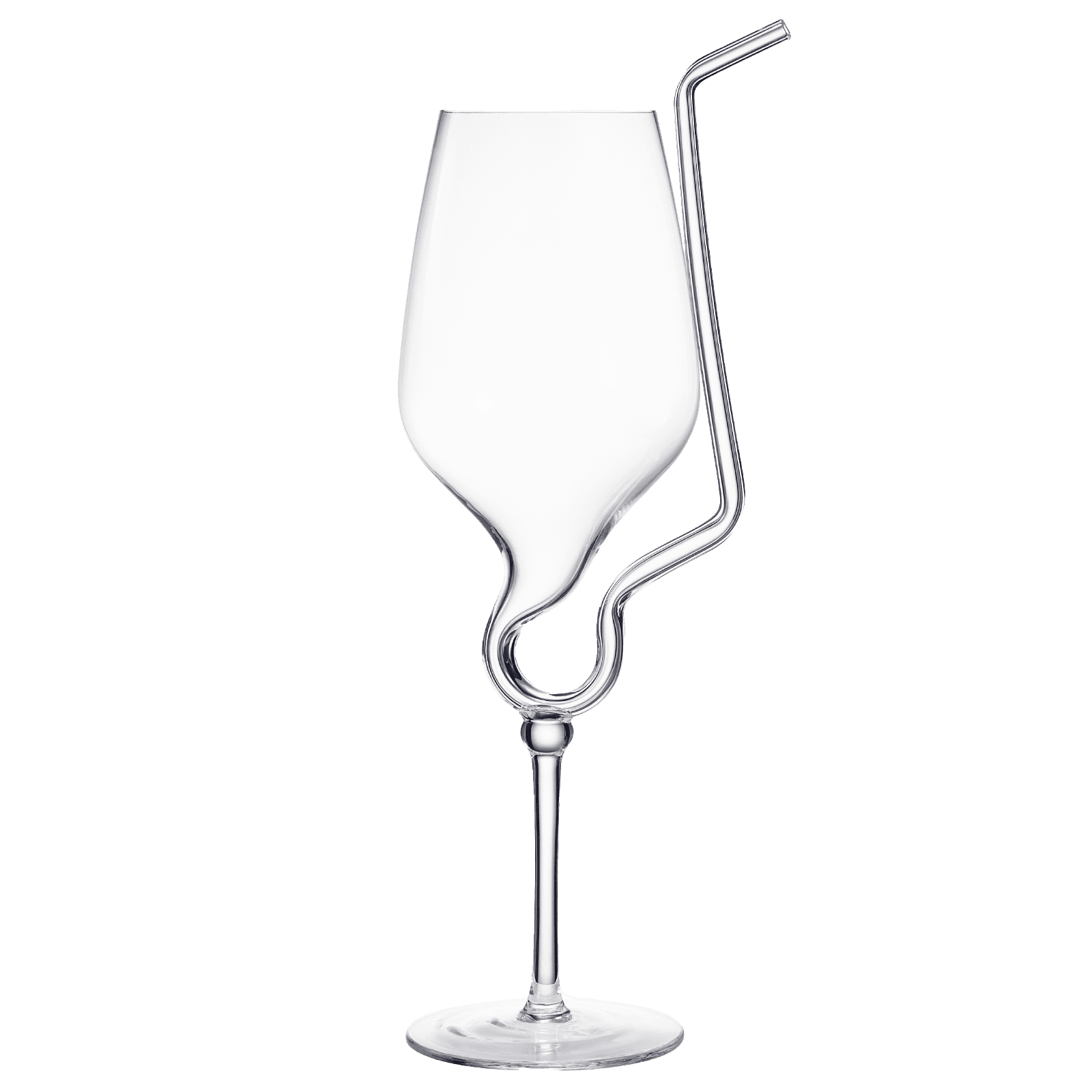 Straw Wine Glass, Spiral Vampire Wine Glass | 16oz | Stemmed Wine Glasses With A Built-In Straw, Creative Cocktail Glassware - Champagne, Gin & Tonic, Juice, Water - Ideal Birthday Cup, Gift, Wedding - Loft&Timber