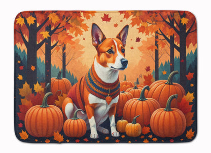 Red Basenji Fall Memory Foam Kitchen Mat - Loft&Timber