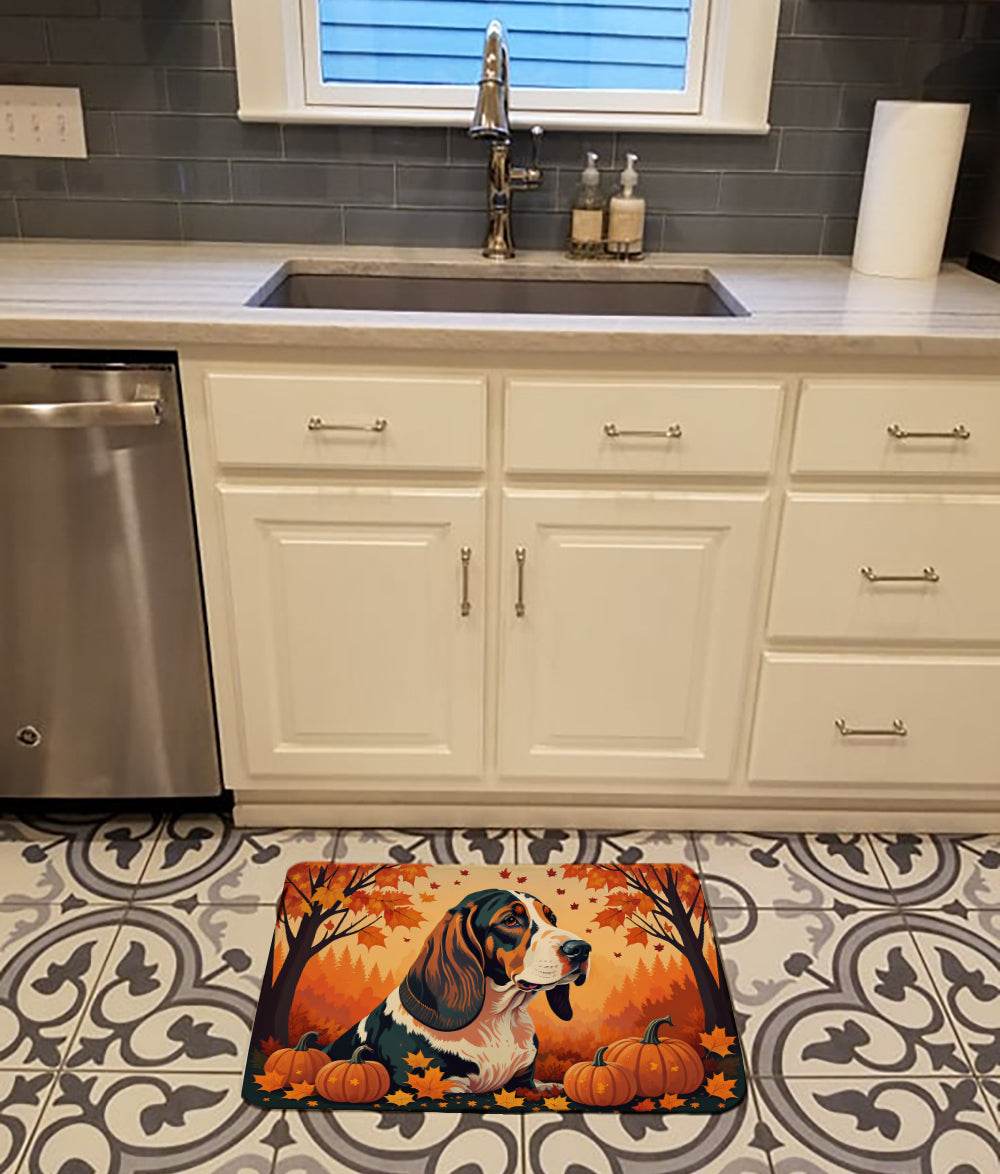 Basset Hound Fall Memory Foam Kitchen Mat - Loft&Timber
