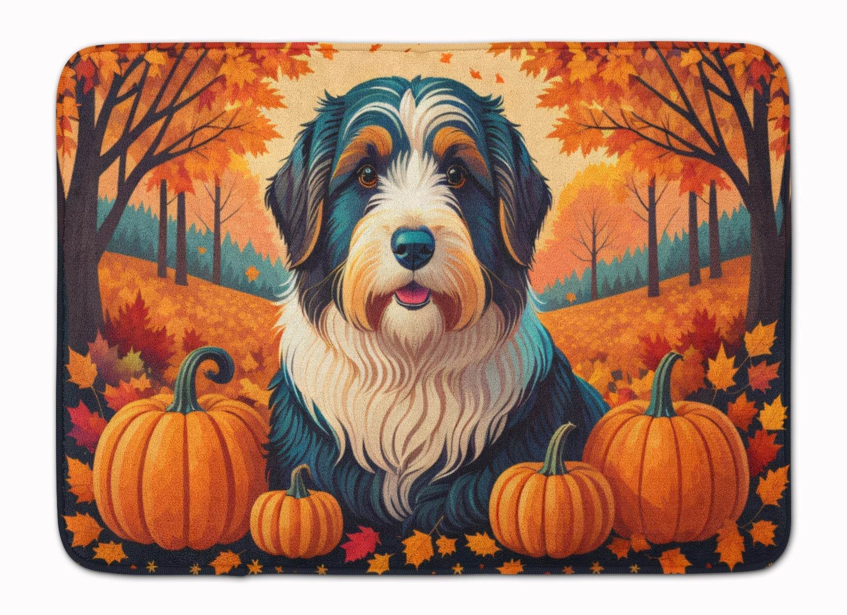 Bearded Collie Fall Memory Foam Kitchen Mat - Loft&Timber