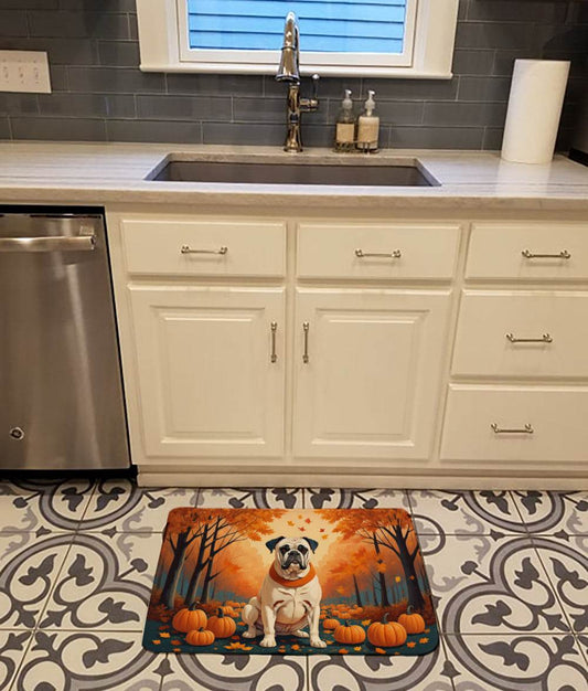 White Boxer Fall Memory Foam Kitchen Mat - Loft&Timber