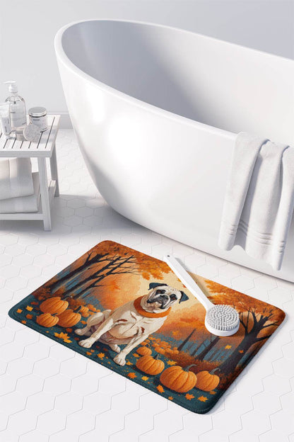 White Boxer Fall Memory Foam Kitchen Mat - Loft&Timber