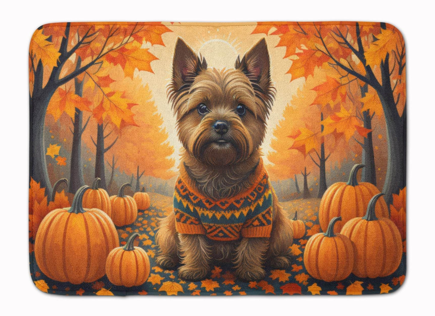 Cairn Terrier Fall Memory Foam Kitchen Mat - Loft&Timber