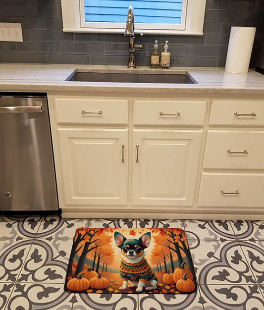 Tricolor Chihuahua Fall Memory Foam Kitchen Mat - Loft&Timber