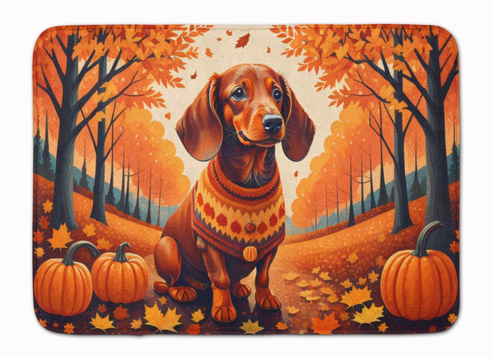Dachshund Fall Memory Foam Kitchen Mat - Loft&Timber