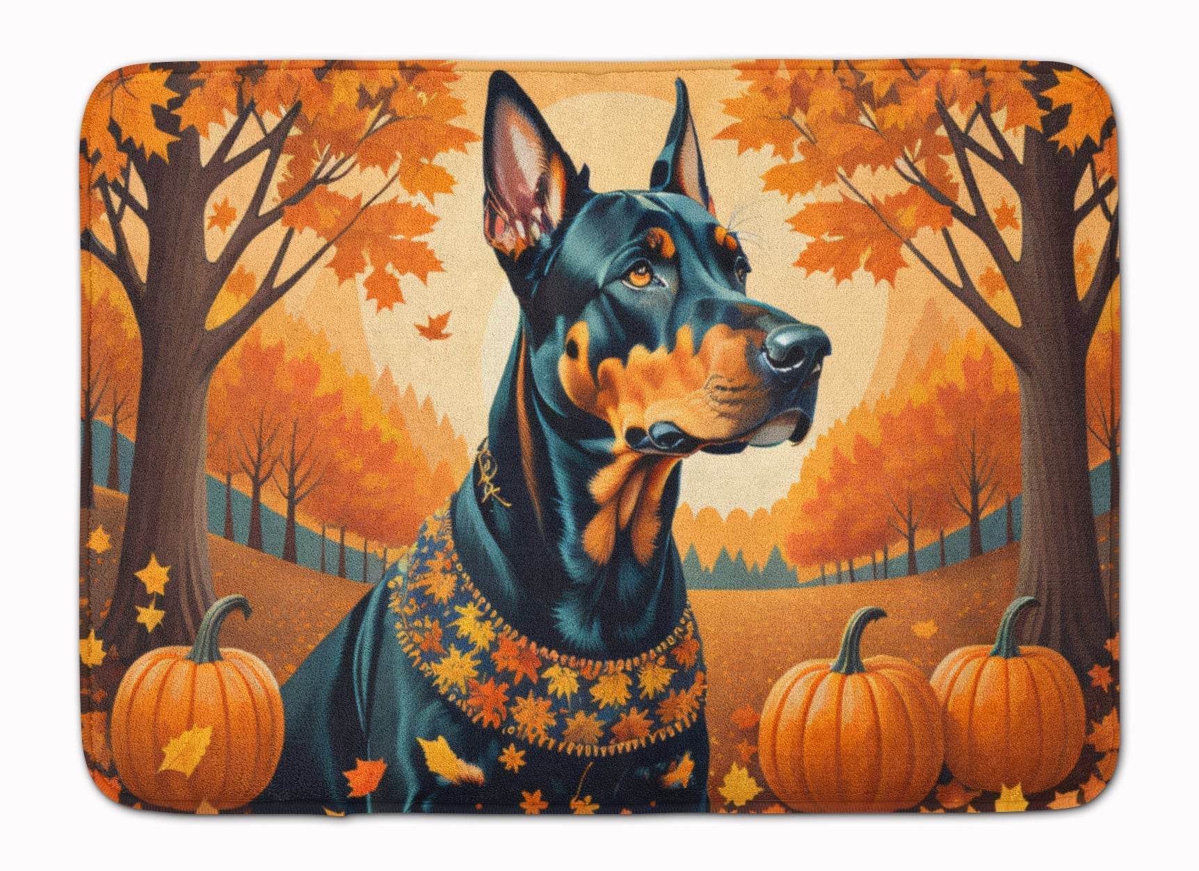 Doberman Pinscher Fall Memory Foam Kitchen Mat - Loft&Timber