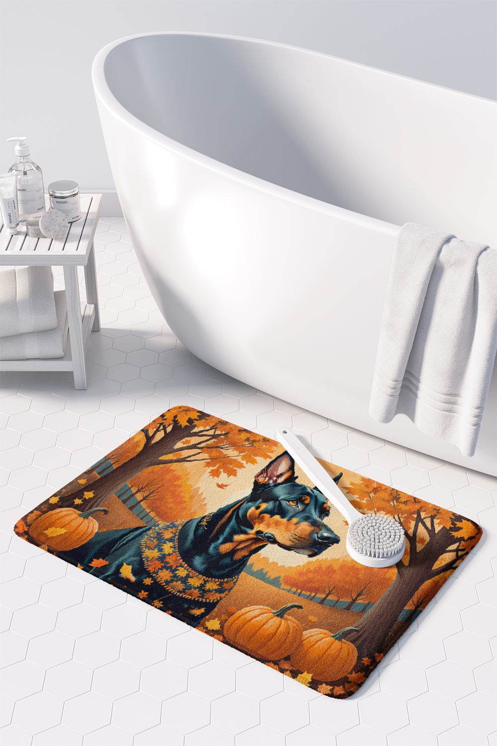 Doberman Pinscher Fall Memory Foam Kitchen Mat - Loft&Timber