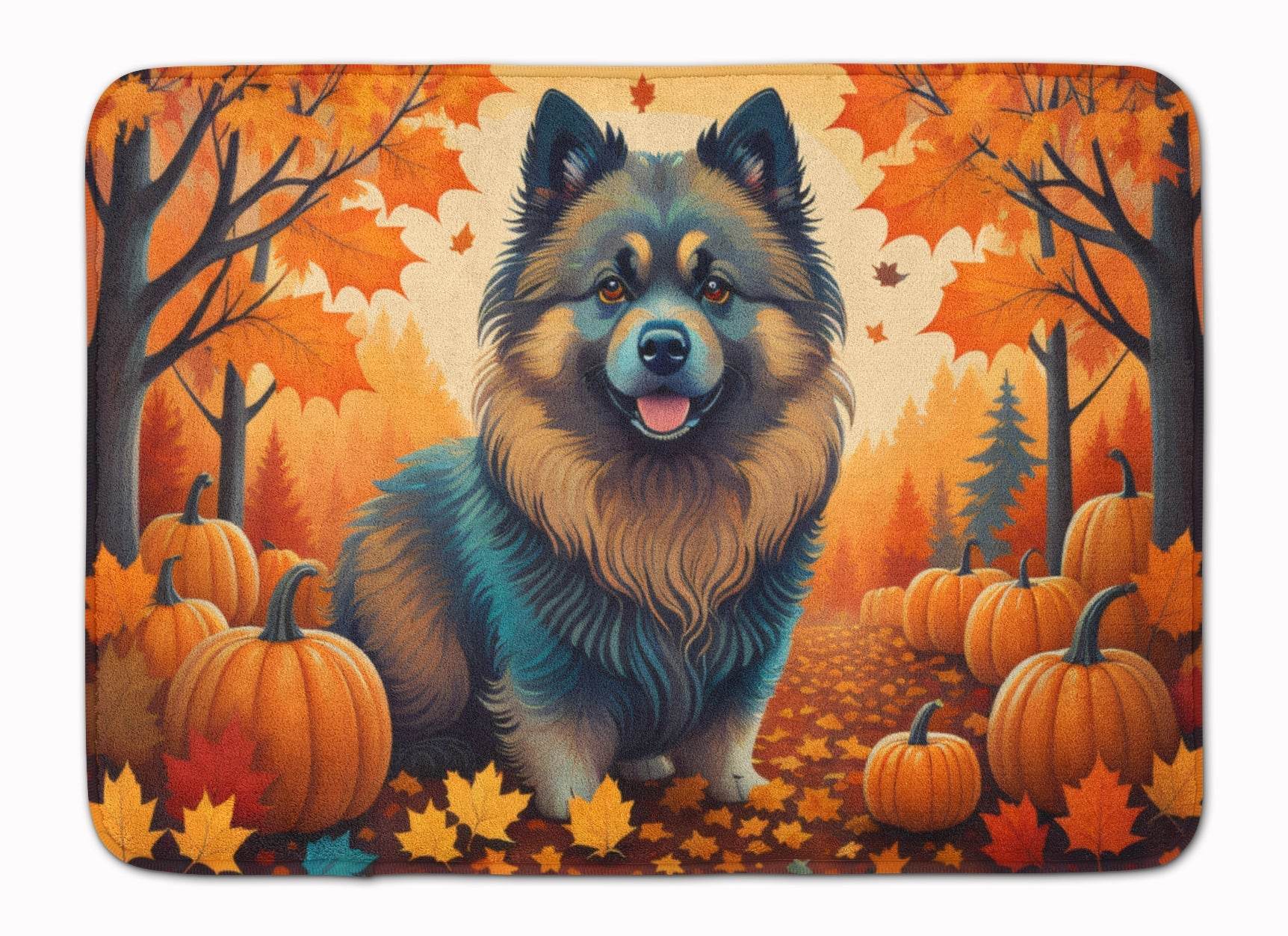 Keeshond Fall Memory Foam Kitchen Mat - Loft&Timber