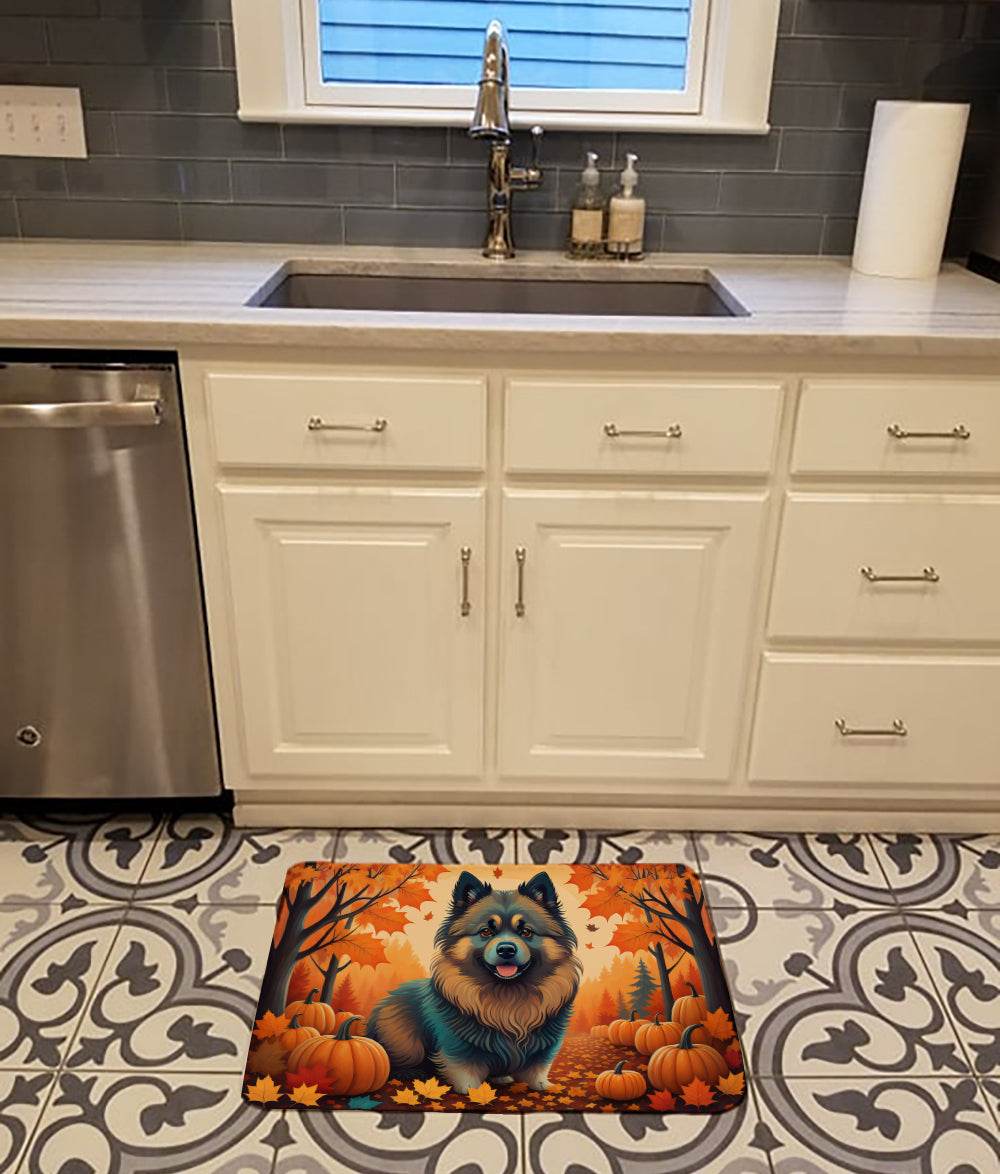Keeshond Fall Memory Foam Kitchen Mat - Loft&Timber