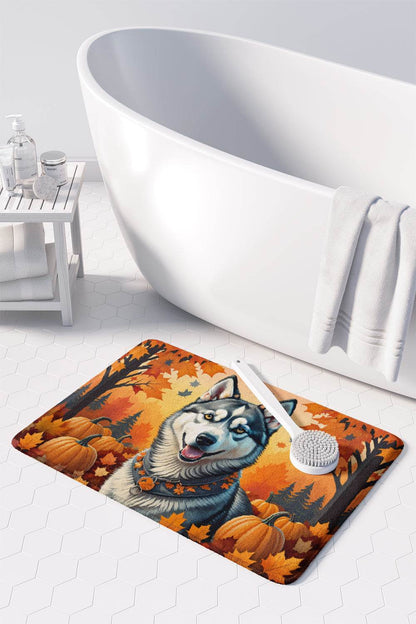 Siberian Husky Fall Memory Foam Kitchen Mat - Loft&Timber