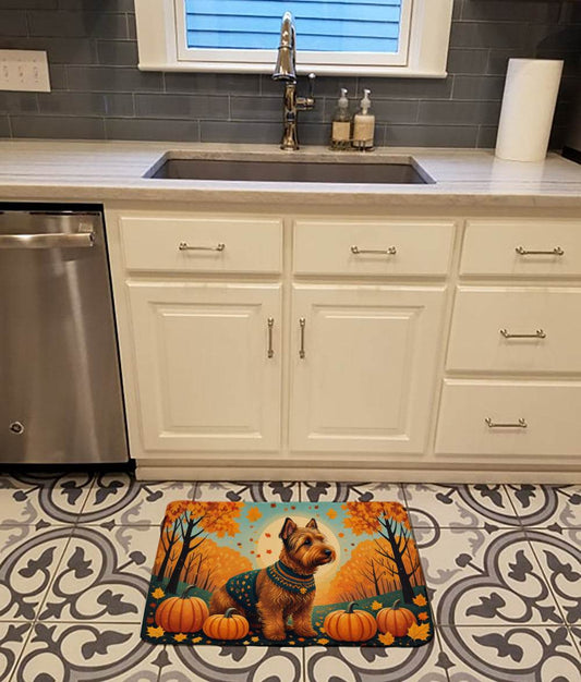 Welsh Terrier Fall Memory Foam Kitchen Mat - Loft&Timber