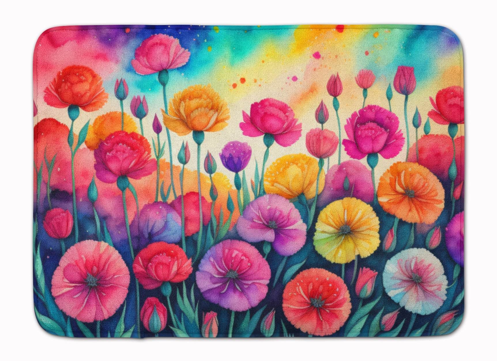 Carnations in Color Memory Foam Kitchen Mat - Loft&Timber