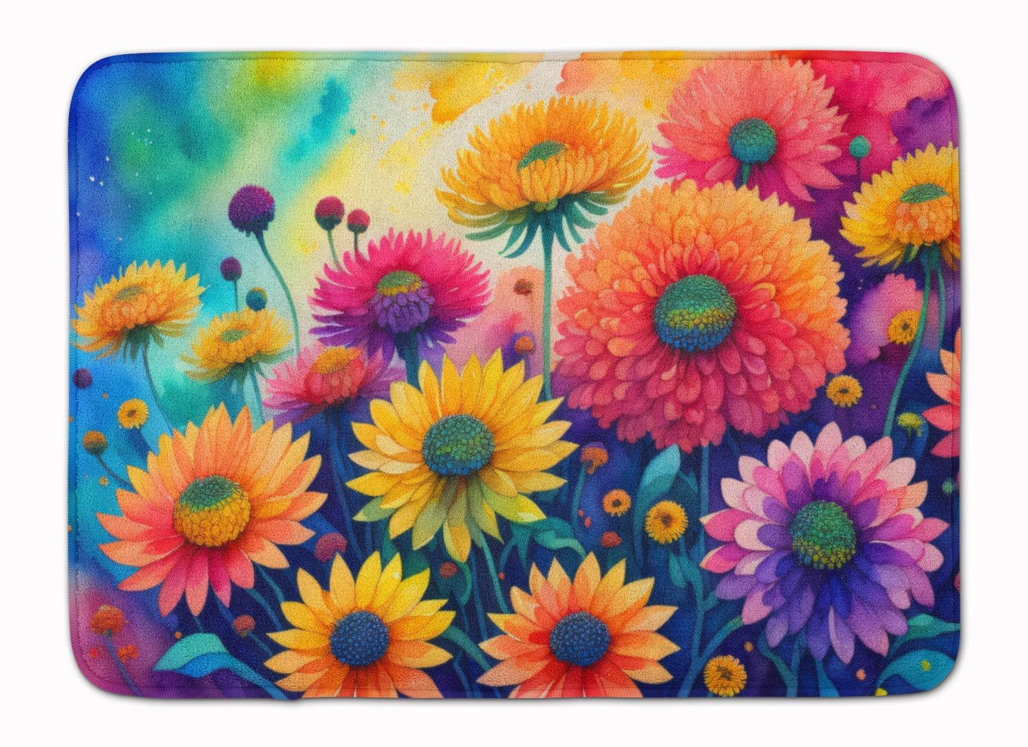 Chrysanthemums in Color Memory Foam Kitchen Mat - Loft&Timber
