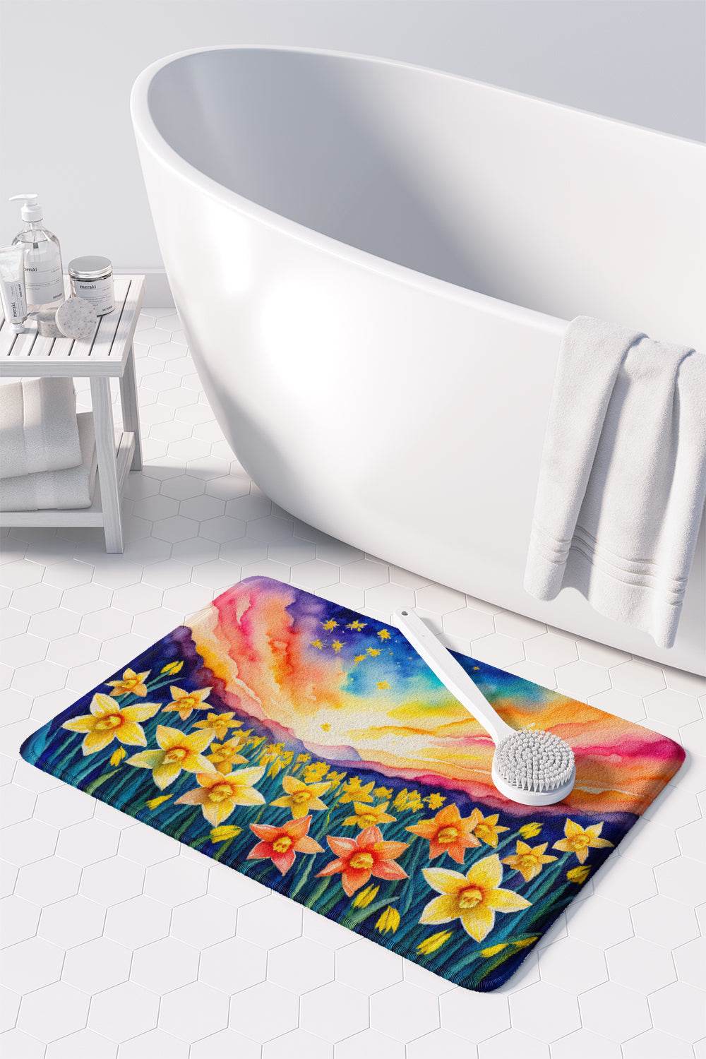 Daffodils in Color Memory Foam Kitchen Mat - Loft&Timber