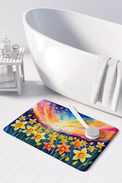 Daffodils in Color Memory Foam Kitchen Mat - Loft&Timber