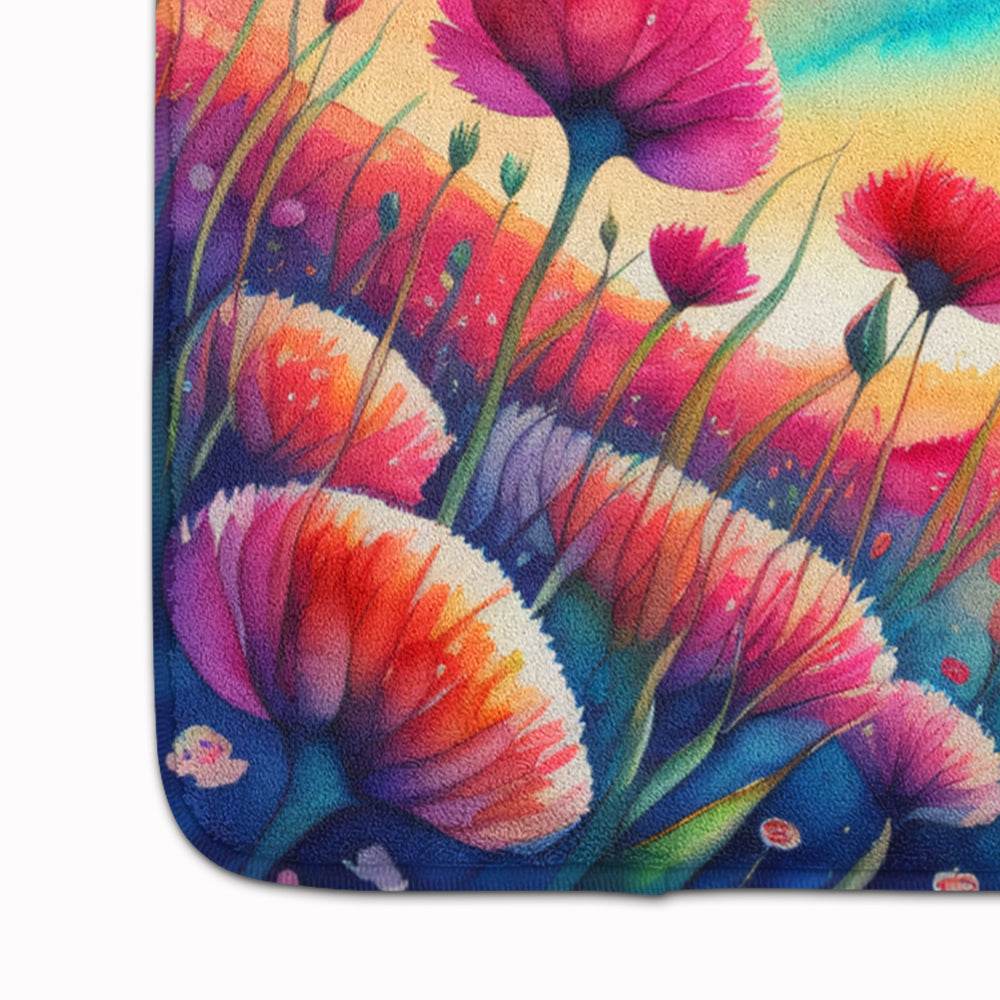 Dianthus in Color Memory Foam Kitchen Mat - Loft&Timber