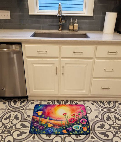 Lisianthus in Color Memory Foam Kitchen Mat - Loft&Timber