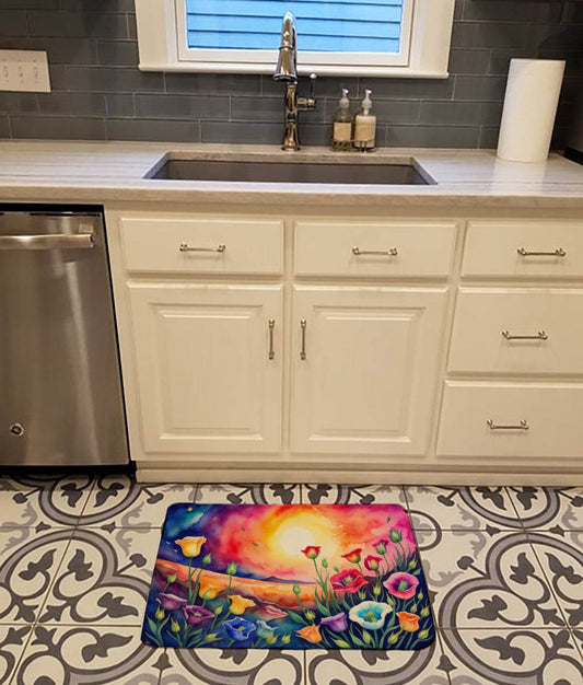 Lisianthus in Color Memory Foam Kitchen Mat - Loft&Timber
