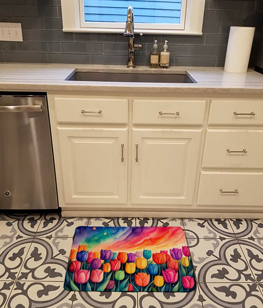 Tulips in Color Memory Foam Kitchen Mat - Loft&Timber