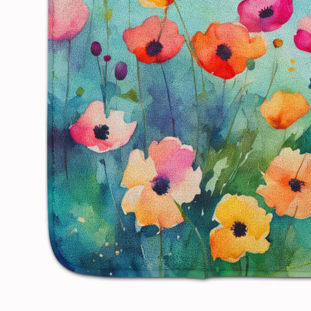 Anemones in Watercolor Memory Foam Kitchen Mat - Loft&Timber