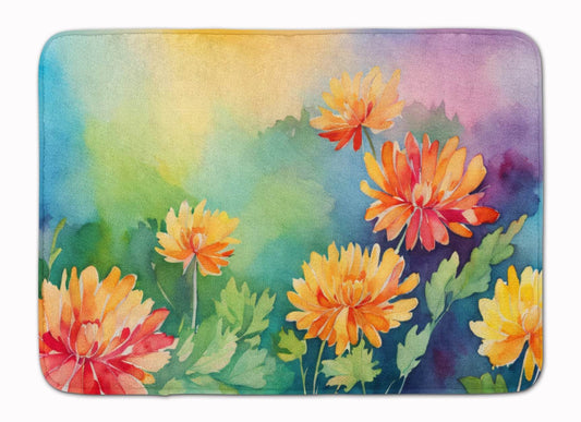 Chrysanthemums in Watercolor Memory Foam Kitchen Mat - Loft&Timber