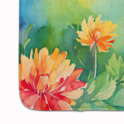 Chrysanthemums in Watercolor Memory Foam Kitchen Mat - Loft&Timber