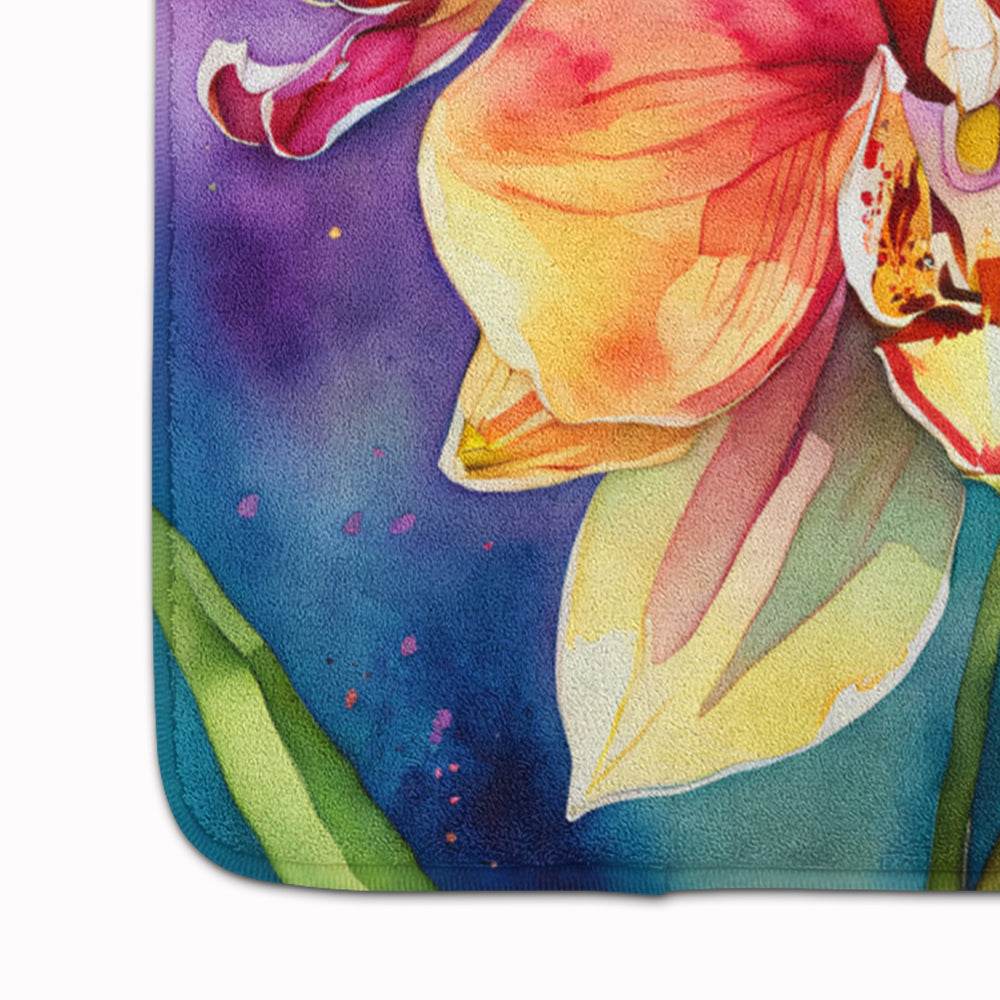 Orchids in Watercolor Memory Foam Kitchen Mat - Loft&Timber