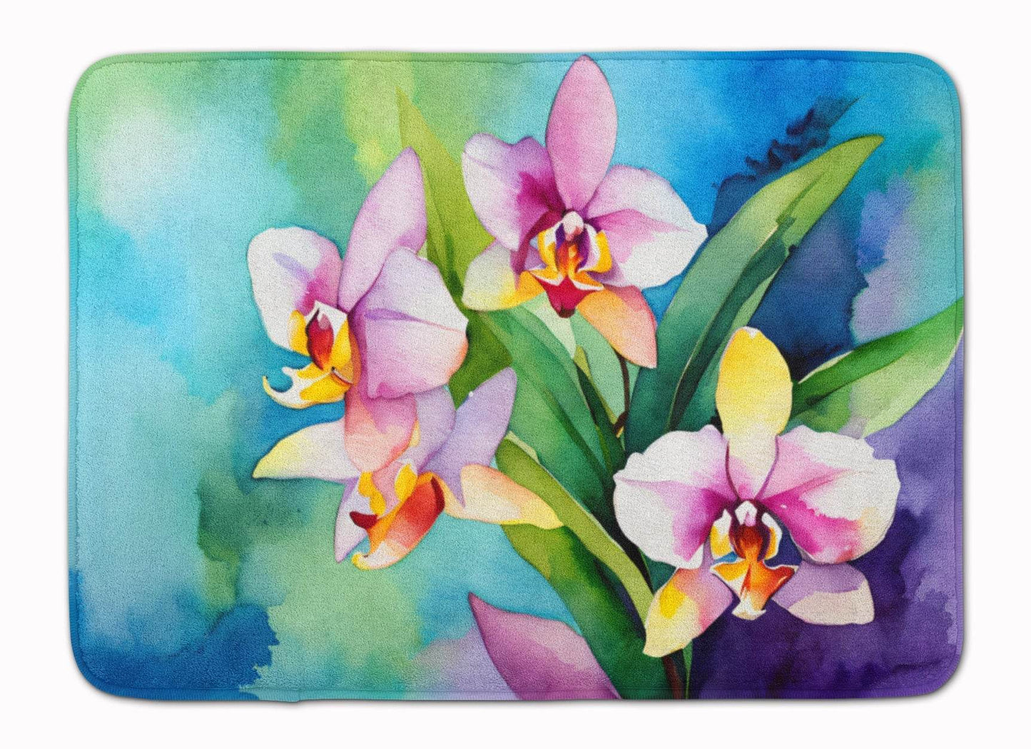 Orchids in Watercolor Memory Foam Kitchen Mat - Loft&Timber