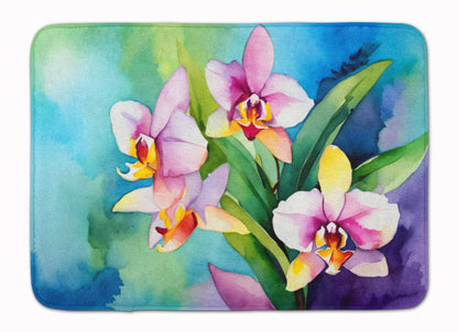 Orchids in Watercolor Memory Foam Kitchen Mat - Loft&Timber
