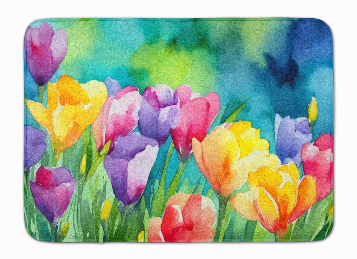 Freesias in Watercolor Memory Foam Kitchen Mat - Loft&Timber