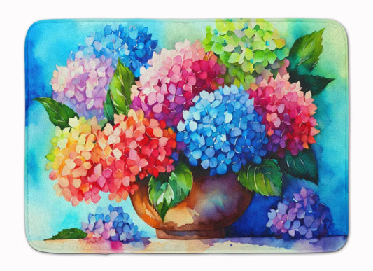 Hydrangeas in Watercolor Memory Foam Kitchen Mat - Loft&Timber