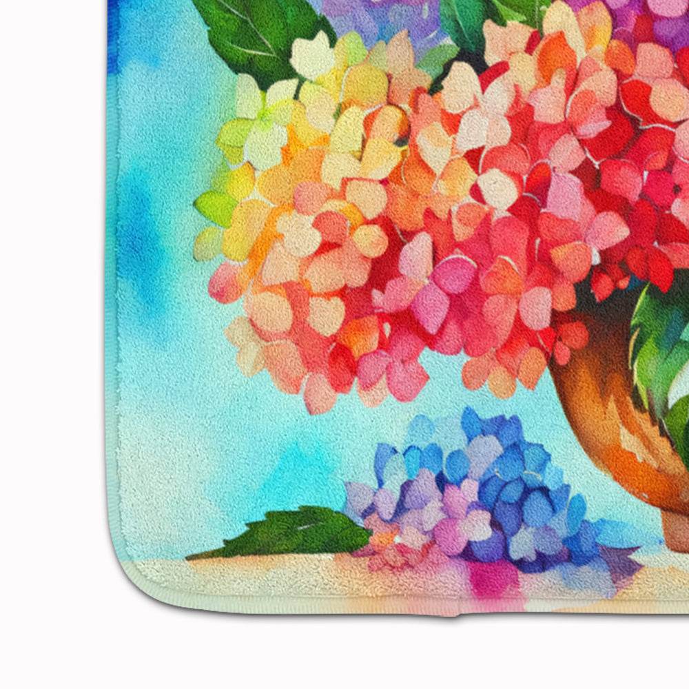 Hydrangeas in Watercolor Memory Foam Kitchen Mat - Loft&Timber
