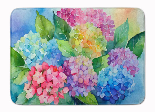 Hydrangeas in Watercolor Memory Foam Kitchen Mat - Loft&Timber