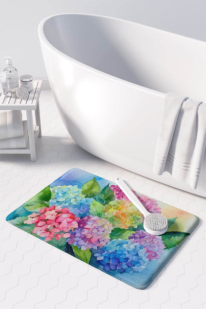 Hydrangeas in Watercolor Memory Foam Kitchen Mat - Loft&Timber
