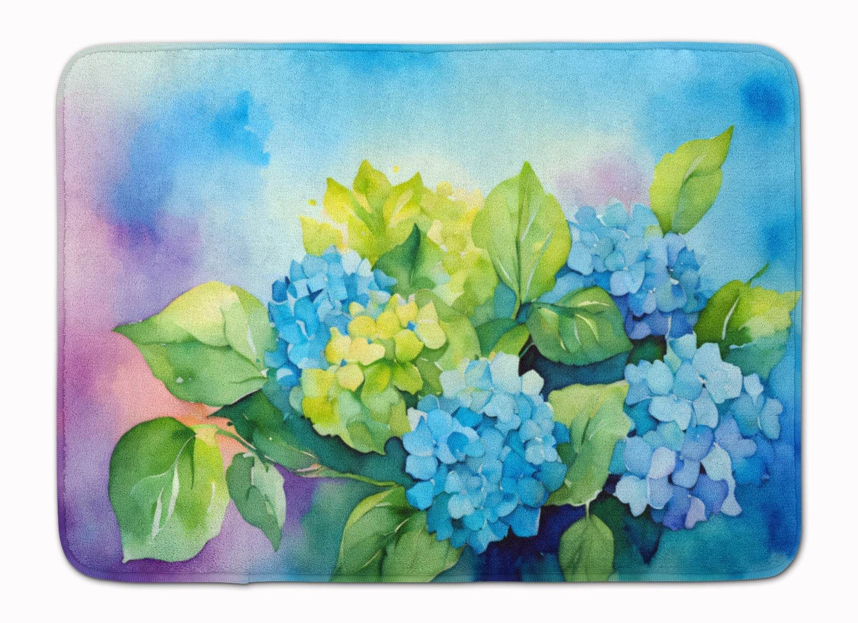 Hydrangeas in Watercolor Memory Foam Kitchen Mat - Loft&Timber