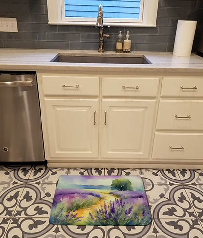 Lavender in Watercolor Memory Foam Kitchen Mat - Loft&Timber