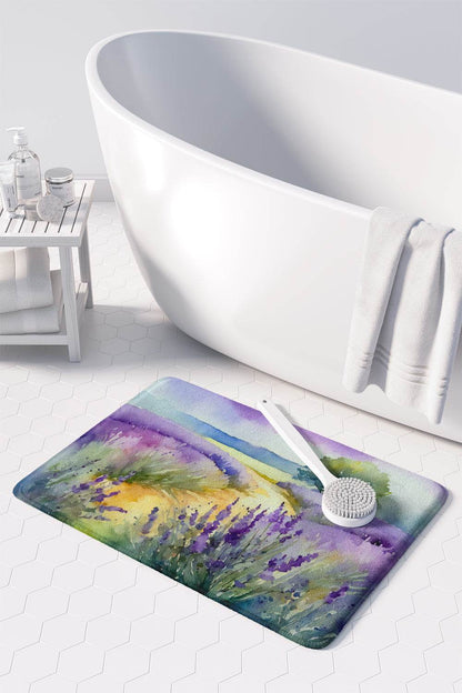 Lavender in Watercolor Memory Foam Kitchen Mat - Loft&Timber