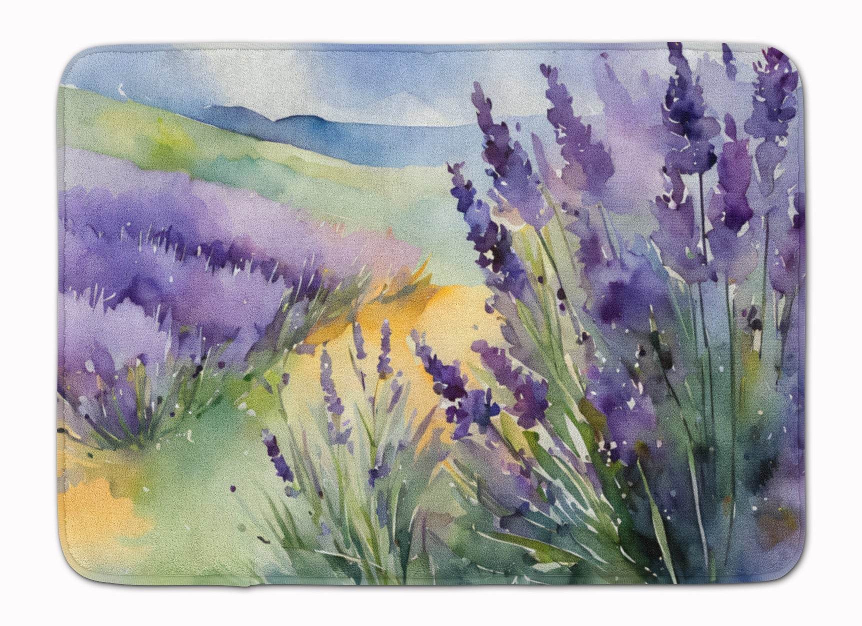 Lavender in Watercolor Memory Foam Kitchen Mat - Loft&Timber