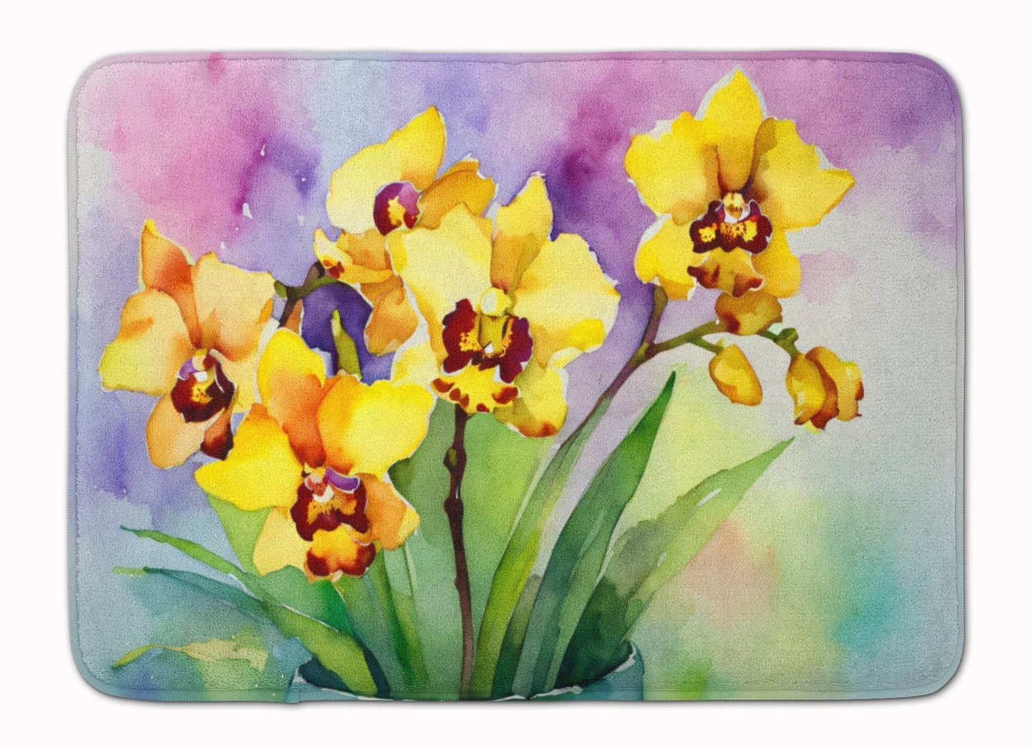 Orchids in Watercolor Memory Foam Kitchen Mat - Loft&Timber