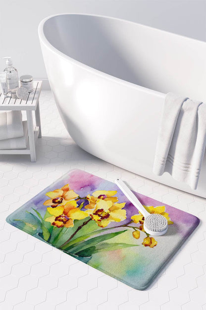 Orchids in Watercolor Memory Foam Kitchen Mat - Loft&Timber